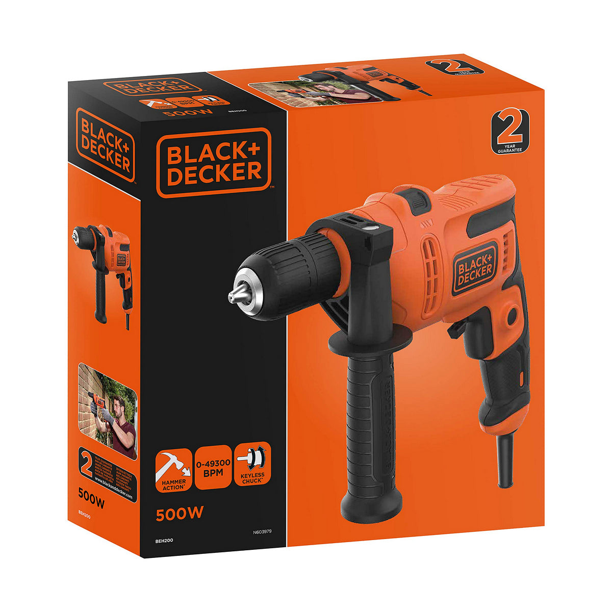 Set de forage et accessoires Black & Decker 500 W 230 V