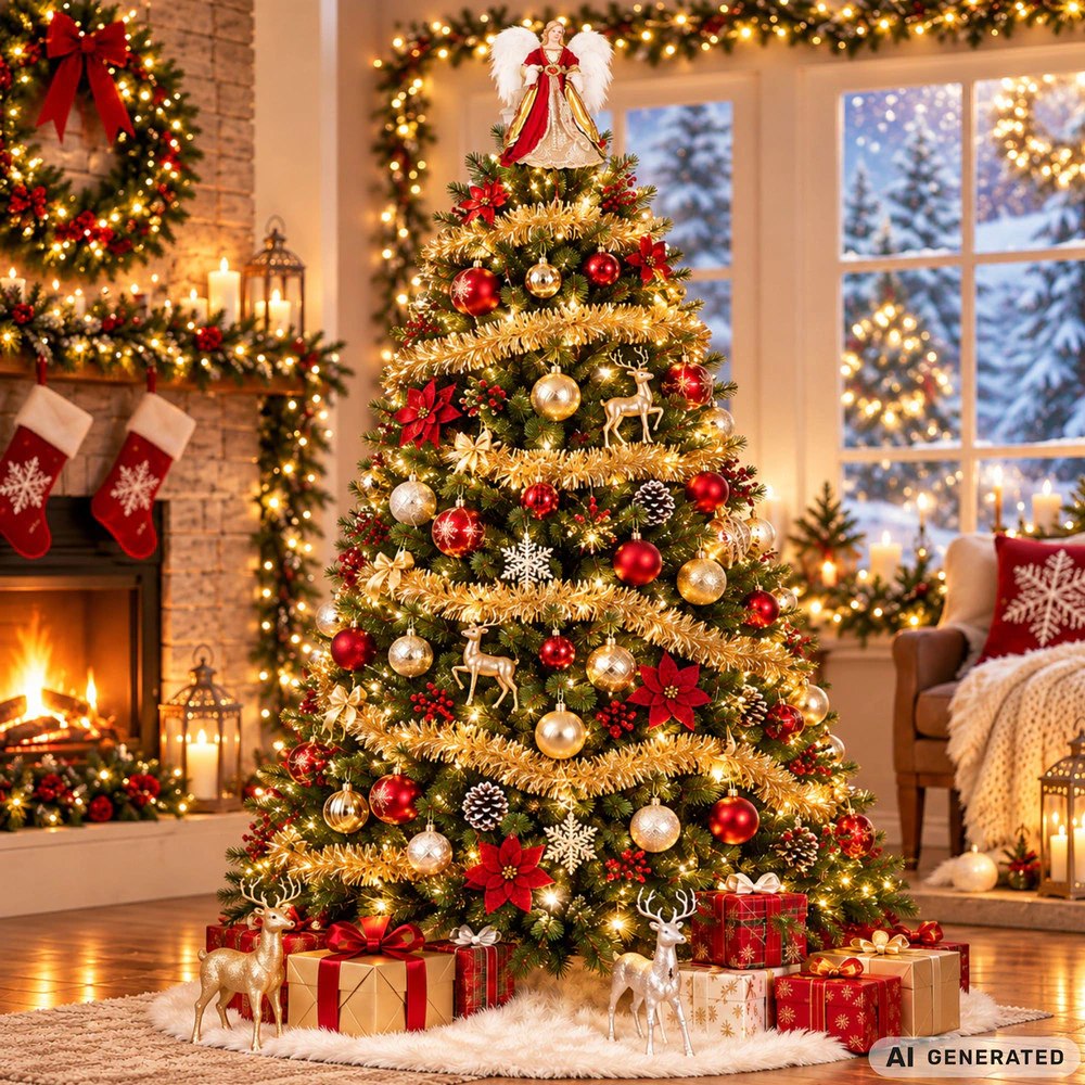 Guirlande de Noël dorée pour sapin 2 m – photo 2