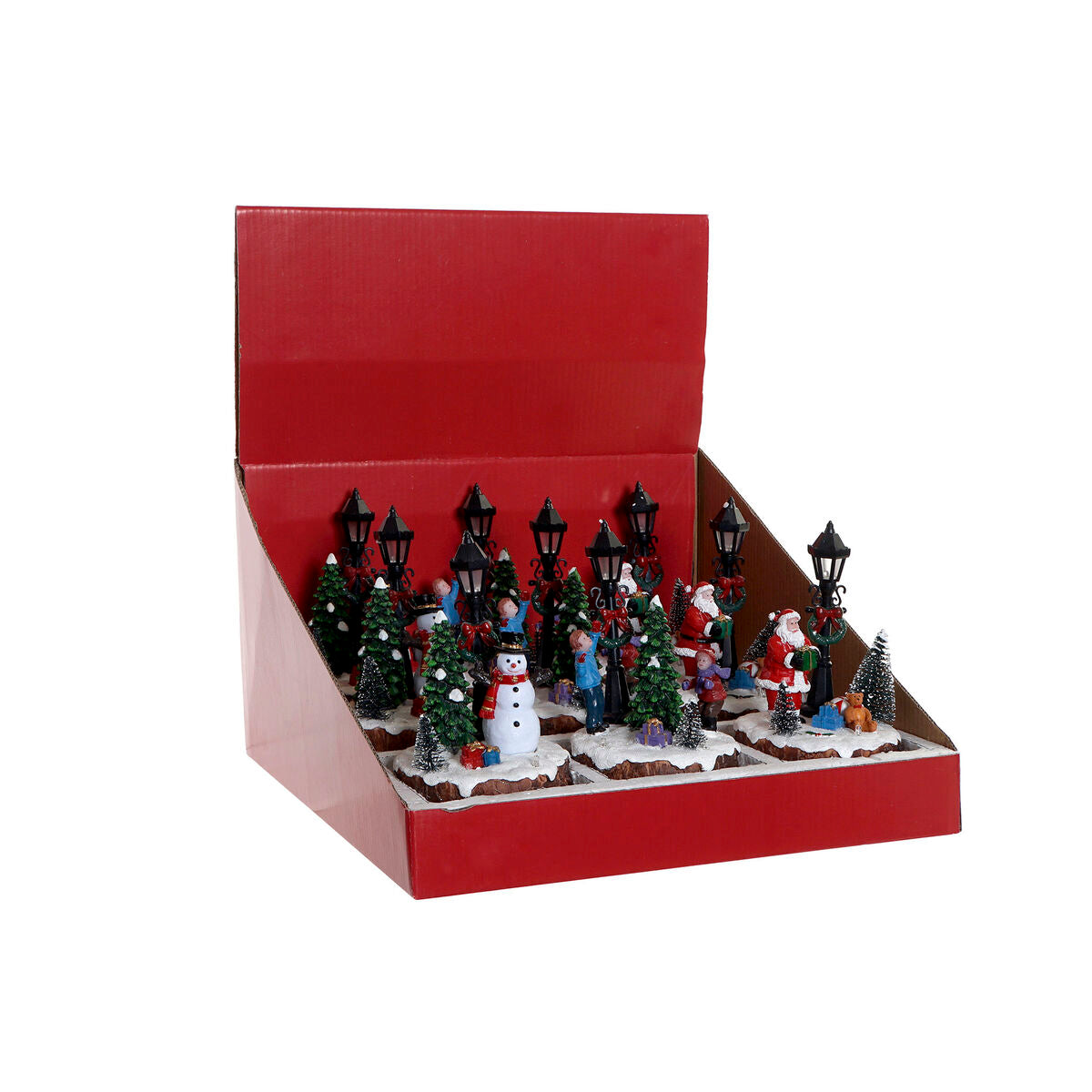 Figurine Décorative DKD Home Decor avec Lumière LED et Bonhomme de Neige (2 Unités)