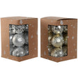 Boules de Noël Home ESPRIT Doré Argenté PVC (2 Unités)