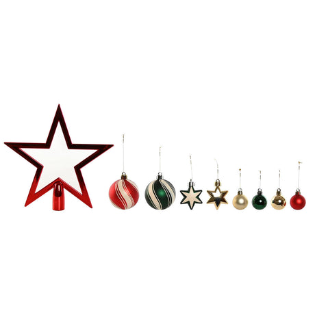 Boules de Noël Home ESPRIT Rouge Vert Polyéthylène (53 Pièces)