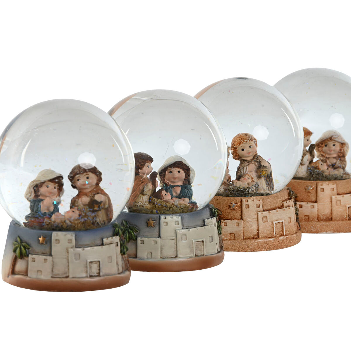 Crèche de Noël Home ESPRIT Multicouleur Résine Aluminium(4 Unités)
