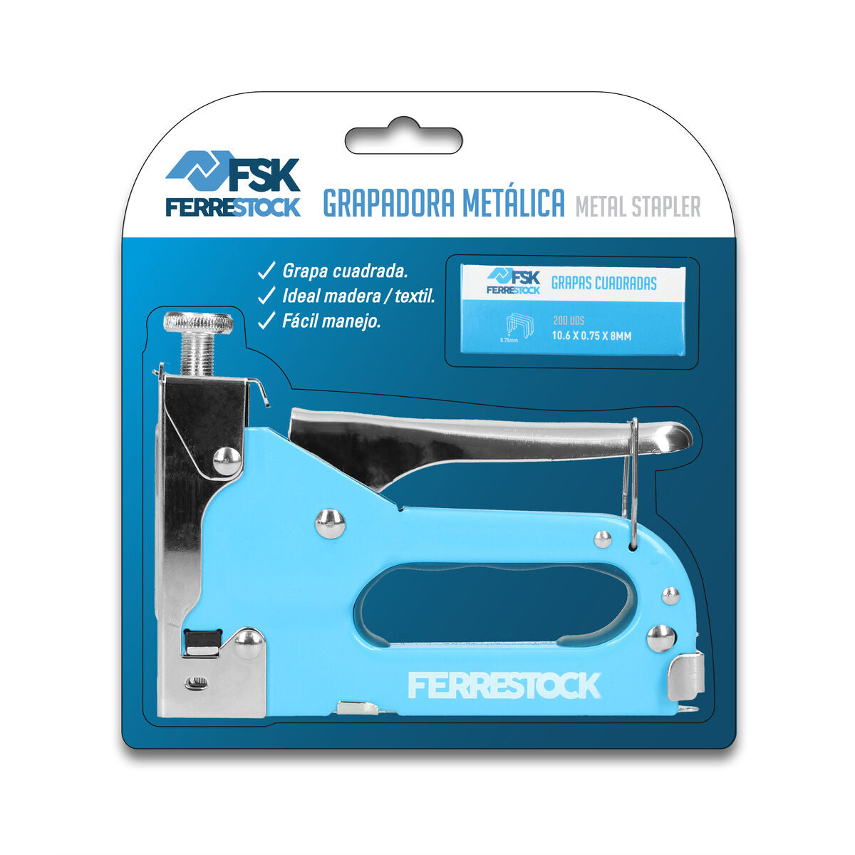 Agrafeuse professionnelle Ferrestock Nº 53 6-14 mm Bleu