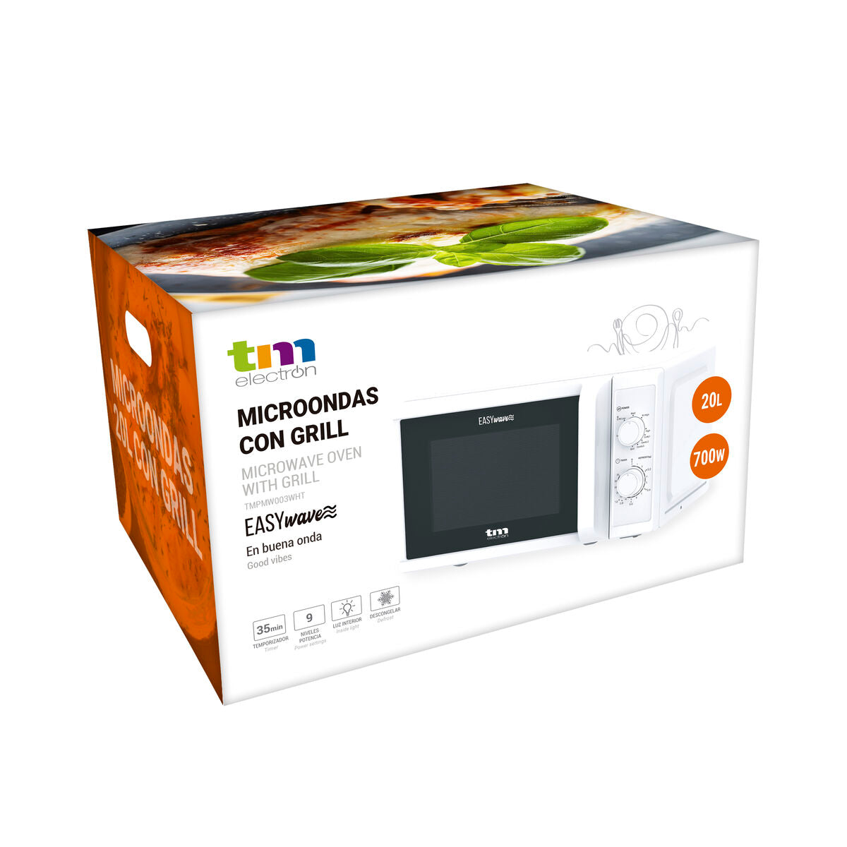 Micro-ondes avec Gril TM Electron Blanc 700 W 20 L