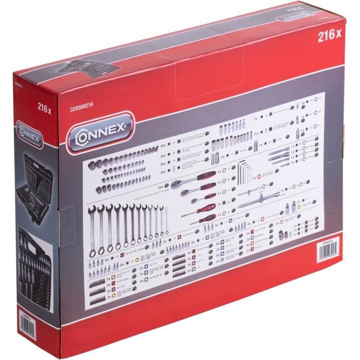 Coffret a douilles CONNEX 216 pieces