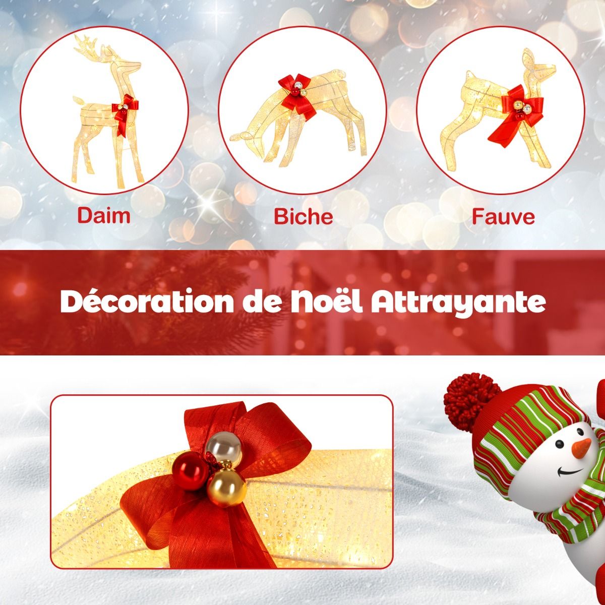 Decoration de noel cerfs