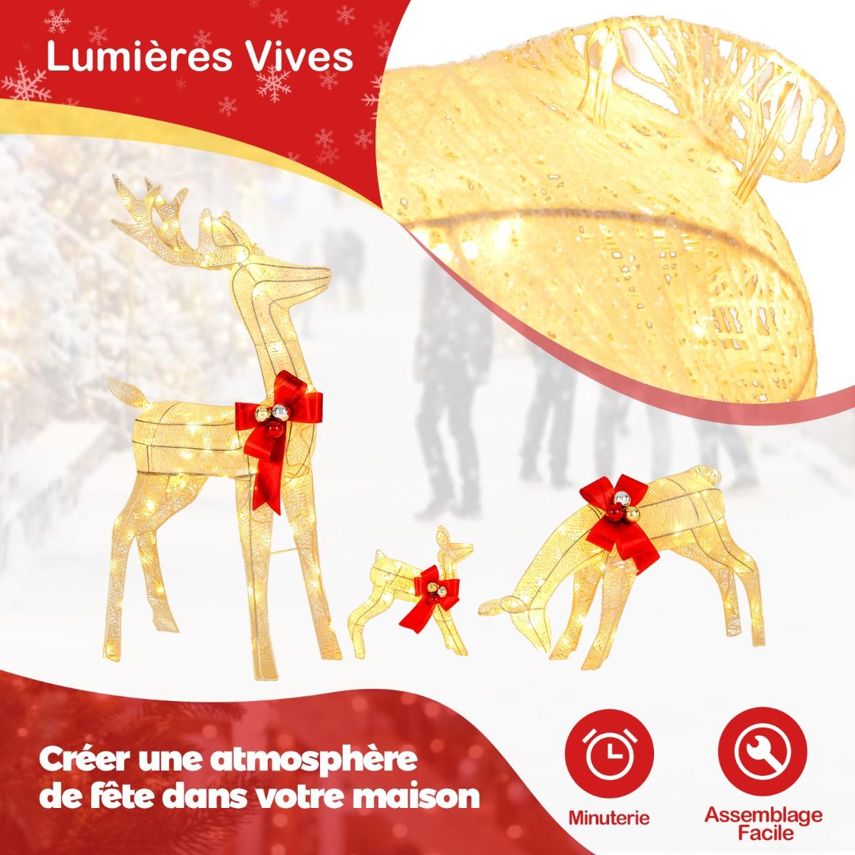 Decoration de noel cerfs