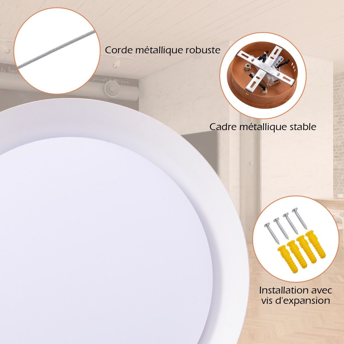 Lustre à Éclairage LED suspendu de 40 Cm 21 W 3000 K