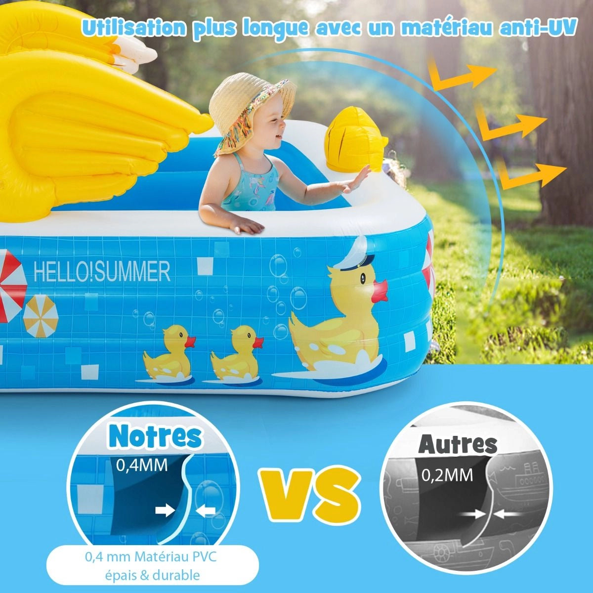 Piscine Gonflable rectangulaire pour famille