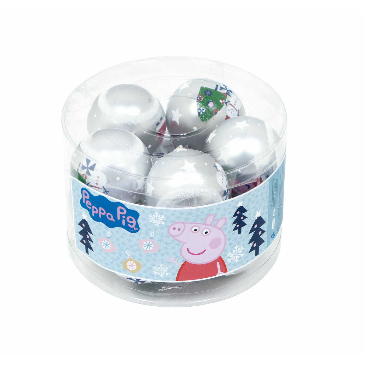 Boule de Noël Peppa Pig Cosy Argenté (10 Unités)