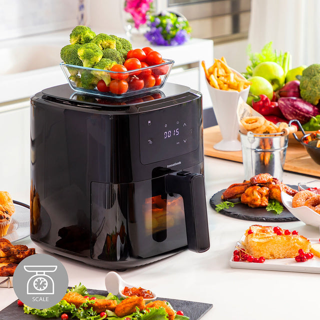 Friteuse sans huile avec balance InnovaGoods Noir 1500 W 5 L - Brikoneo