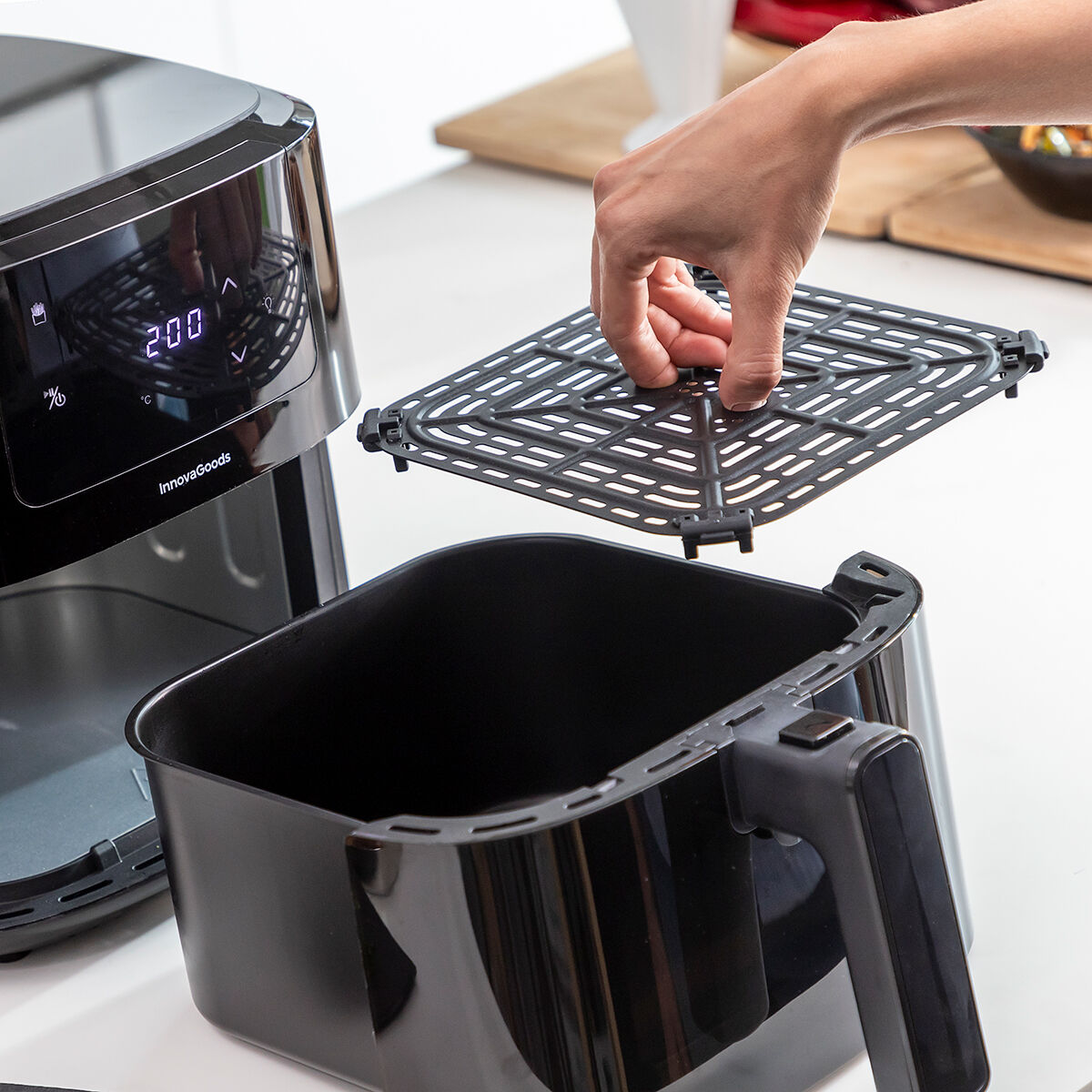 Friteuse sans huile avec balance InnovaGoods Noir 1500 W 5 L - Brikoneo