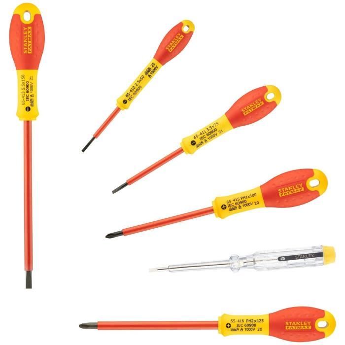 Jeu de 6 Tournevis 1000V - STANLEY