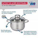 Faitout Inox Sans PFAS Elo Brillant 12cm – Tous Feux