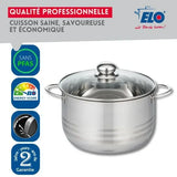 Faitout haut ELO Brillant 20 cm en inox avec couvercle – 3,2 L