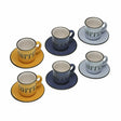 Lot de 6 tasses avec plat Versa Abia Multicouleur