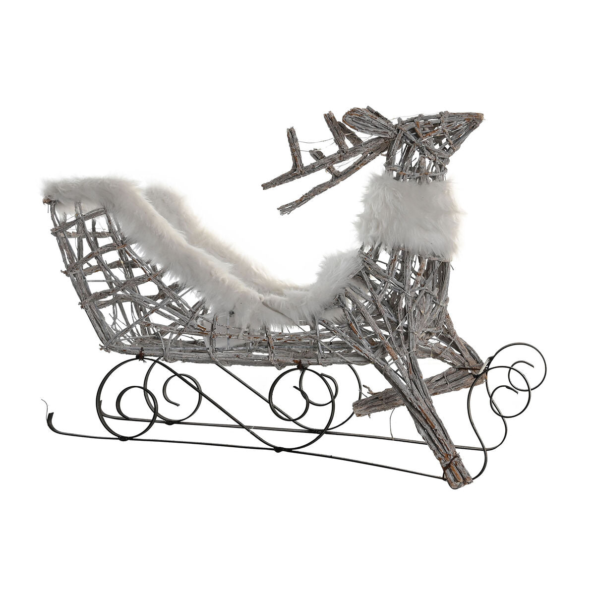 Décorations de Noël DKD Home Decor Renne et traîneau Blanc