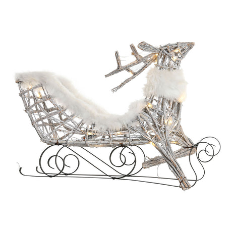 Décorations de Noël DKD Home Decor Renne et traîneau Blanc