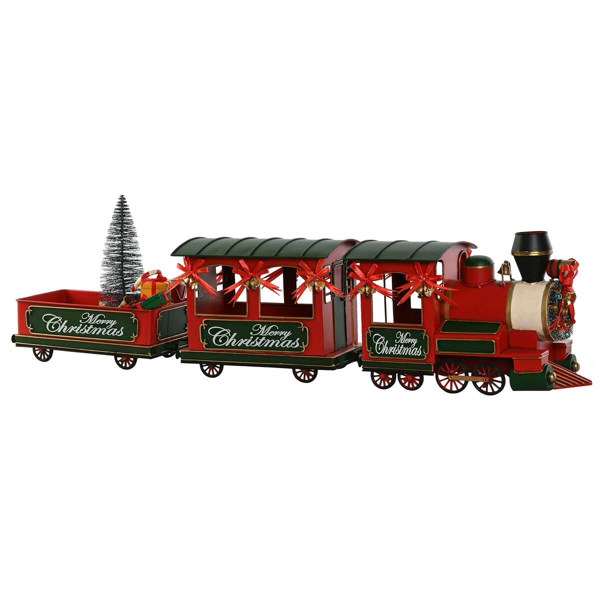 Train décoratif de Noël Home ESPRIT Rouge Vert 97 x 16 x 26,5 cm