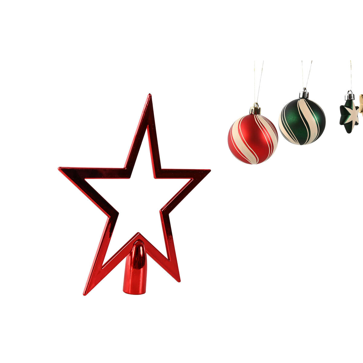 Boules de Noël Home ESPRIT Rouge Vert Polyéthylène (53 Pièces)