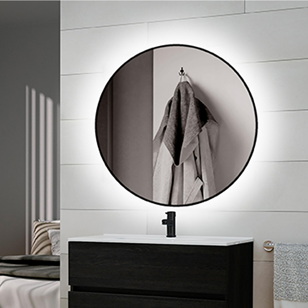 Miroir Zeus avec éclairage décoratif à LED