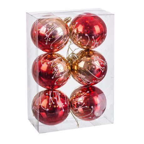 Boules de Noël Rouge Plastique (6 Unités)