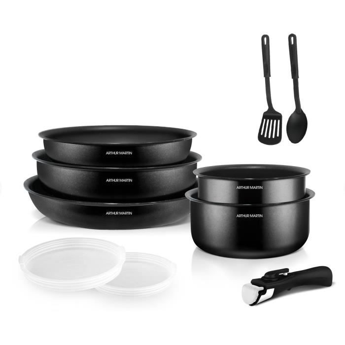 Batterie de cuisine 10 pièces Arthur Martin en Aluminium