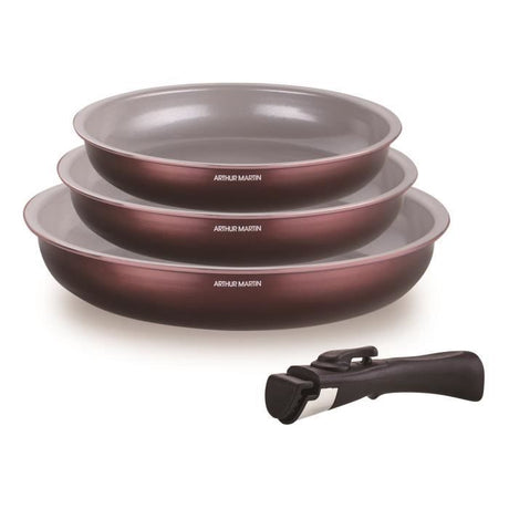 Set de 3 poêles ARTHUR MARTIN 20/24/28 cm Prune