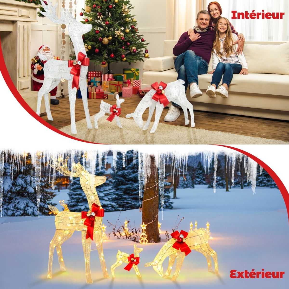 Decoration de noel cerfs