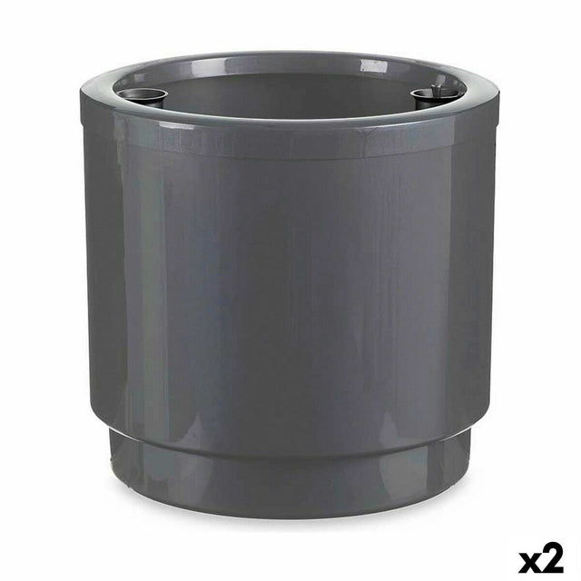 Pot auto-arrosant Ibergarden Argenté polypropylène (2 Unités)