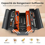 Boîte à Outils Pliable en Métal à 5 Plateaux