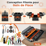 Boîte à Outils Pliable en Métal à 5 Plateaux