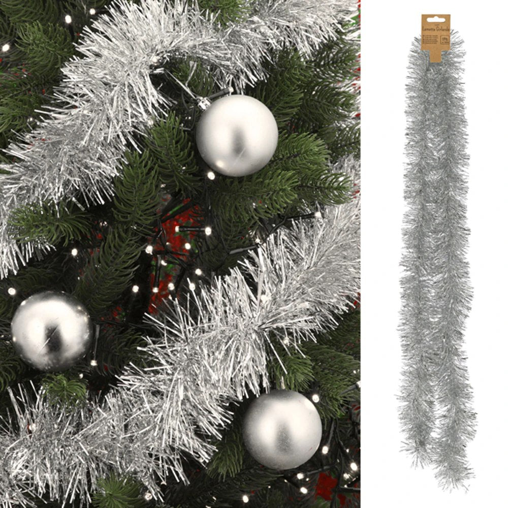 Guirlande argent CEPEWA 9x200cm décoration Noël