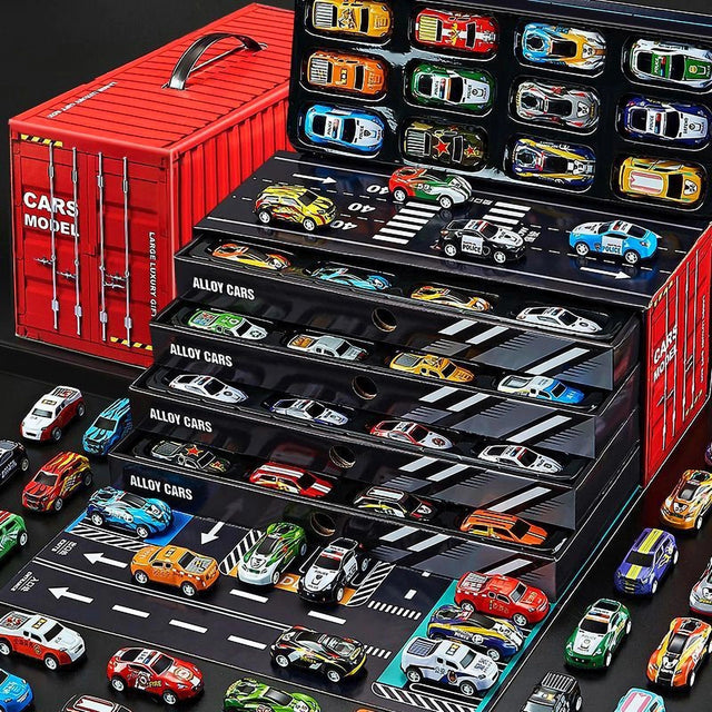 Ensemble de 48 petites voitures de course miniatures en alliage à rétrofriction pour enfants