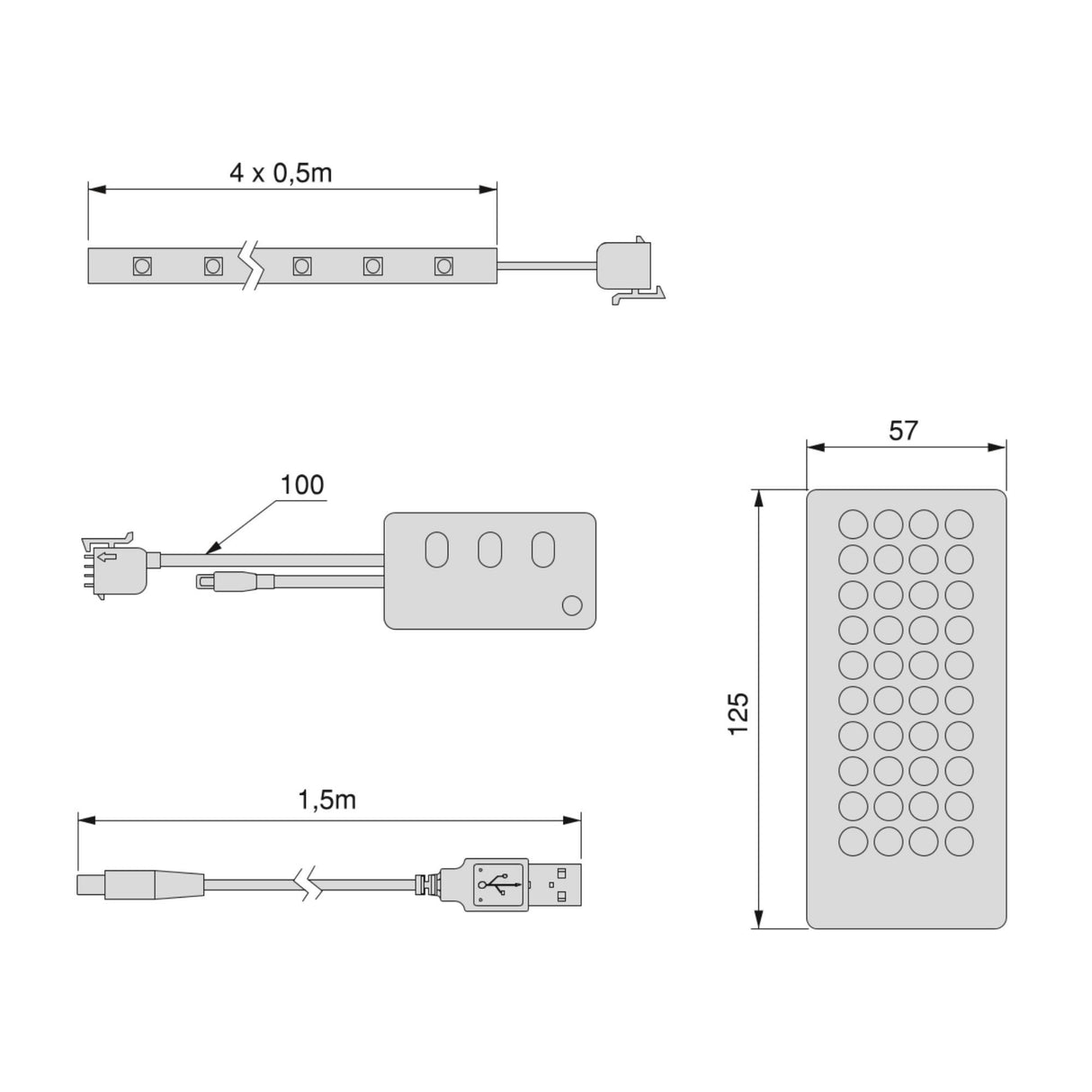 Kit de bande LED Octans avec télécommande et contrôle WIFI via Application - Brikoneo