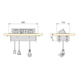 Emuca Multiconnecteur Atom 26 A+C pour bureau