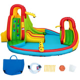 Château Gonflable pour Enfants avec 2 Toboggans et Pataugeoire