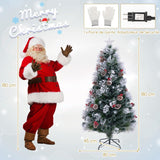 Sapin de Noël Floqué avec Lumières LED et 8 Modes d'Eclairage 150CM/180CM