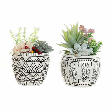 Plante décorative DKD Home Decor Résine Polyéthylène Cactus 12 x 12 x 18 cm (2 Unités) - brikoneo