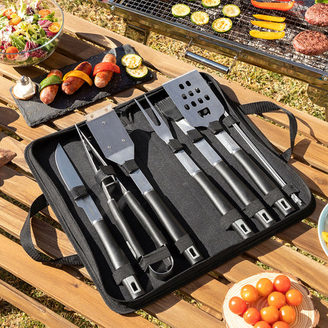 Kit d’Ustensiles pour Barbecue avec Mallette de Transport 12 Pièces - brikoneo