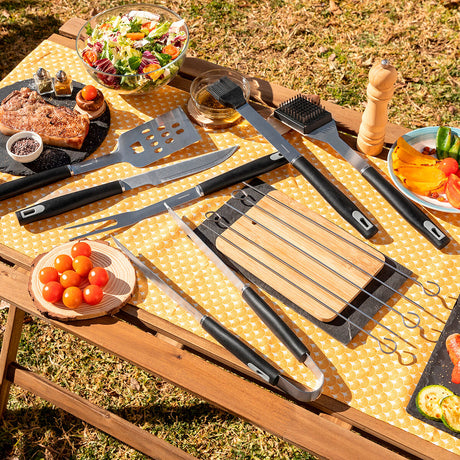 Kit d’Ustensiles pour Barbecue avec Mallette de Transport 12 Pièces - brikoneo