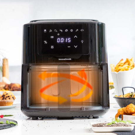 Friteuse sans huile avec balance InnovaGoods Noir 1500 W 5 L - Brikoneo