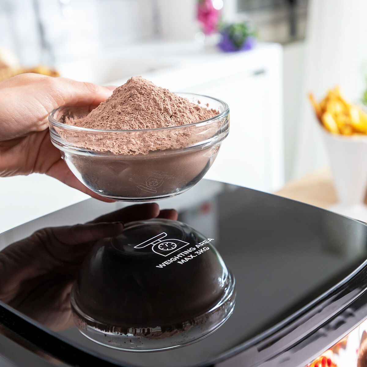 Friteuse sans huile avec balance InnovaGoods Noir 1500 W 5 L - Brikoneo