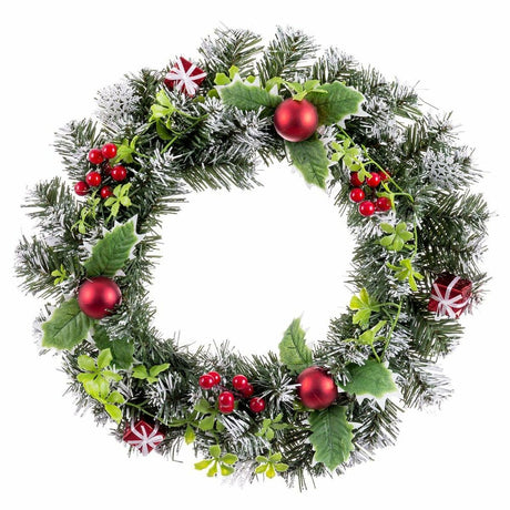 Red Multicolor Christmas Wreath 40 cm